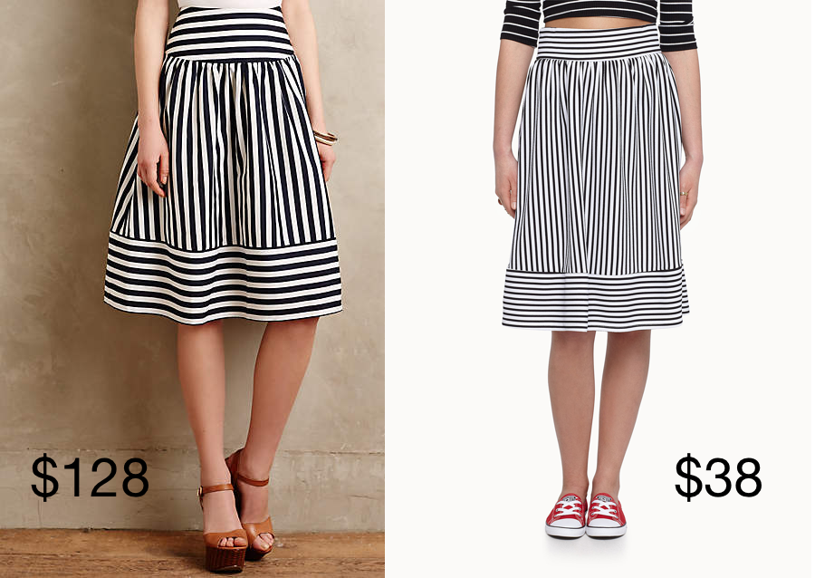 Style Spy: Anthropologie High Seas Skirt vs Simon’s Saint-Tropez Skirt