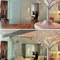Smart Glass: A glass that goes from clear to opaque with a flip of a switch